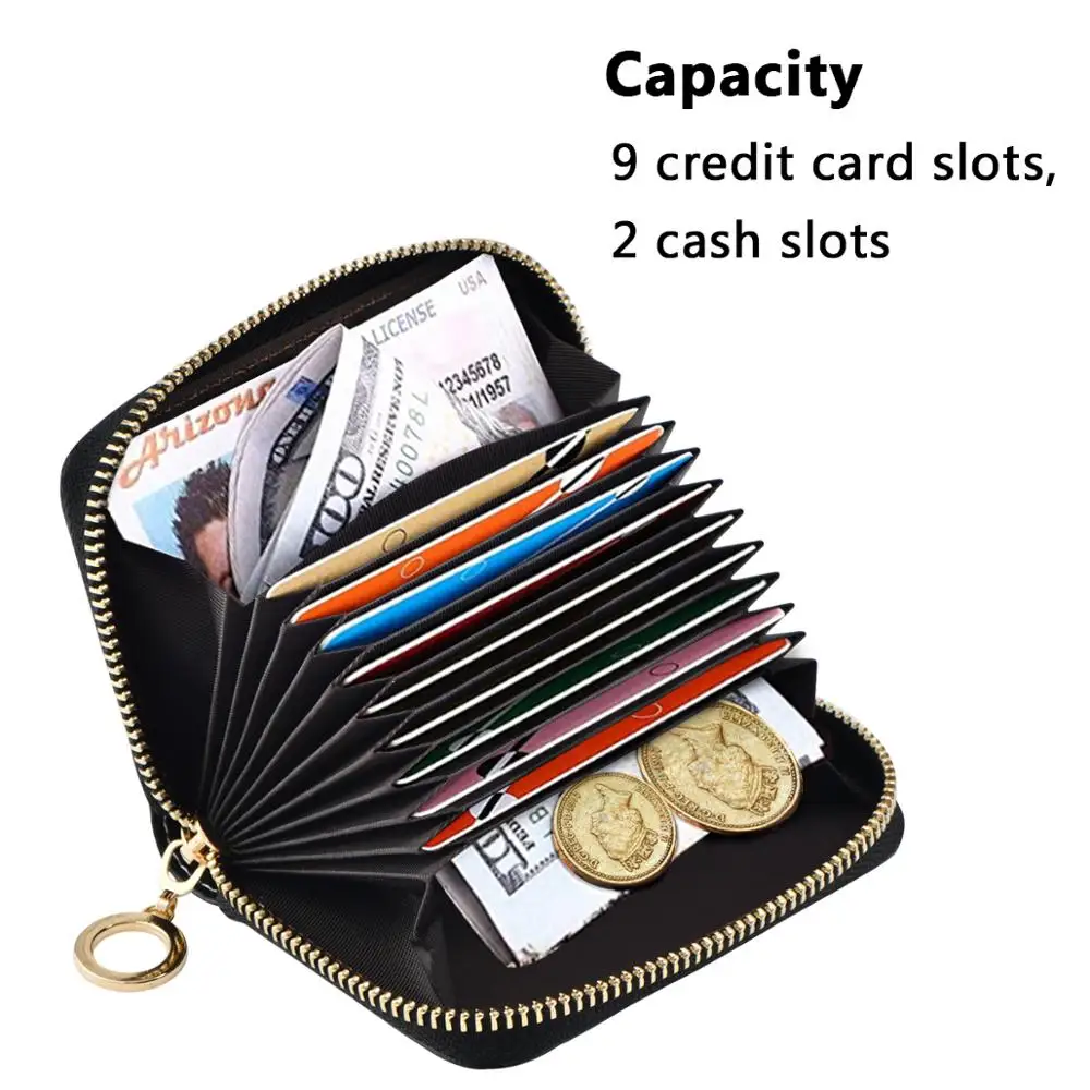 Van Gogh oil painting PU Leather 9 Bits Card Case Business Card Holder Women Credit Passport Card Bag ID Passport Card Wallet