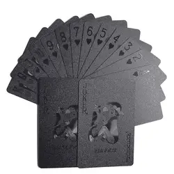 Cartões de poker de diamante preto para jogos de mesa cartões de poker de plástico matte pretos do animal de estimação cartões de jogo impermeáveis ollection