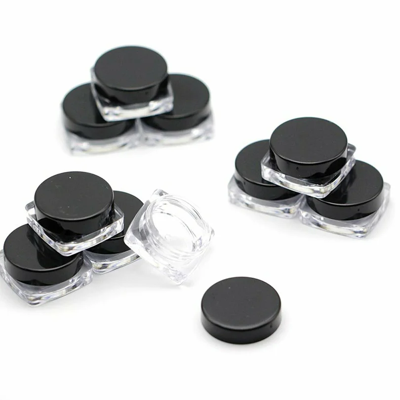 5/10/50PCS 3g Empty Plastic Cosmetic Makeup Jar Pots Transparent Sample Bottles Eyeshadow Face Cream Lip Balm Container