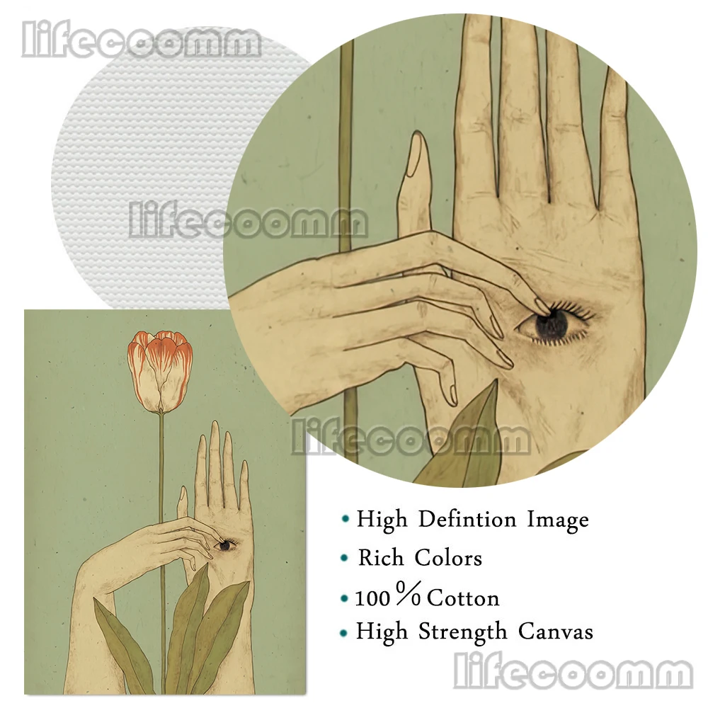 مجردة الحديثة ملصق فني الخفافيش والزهور والفتيات والنباتات الرسم على لوحات القماش الجدارية الديكور لغرفة المعيشة الفن طباعة غير المؤطرة