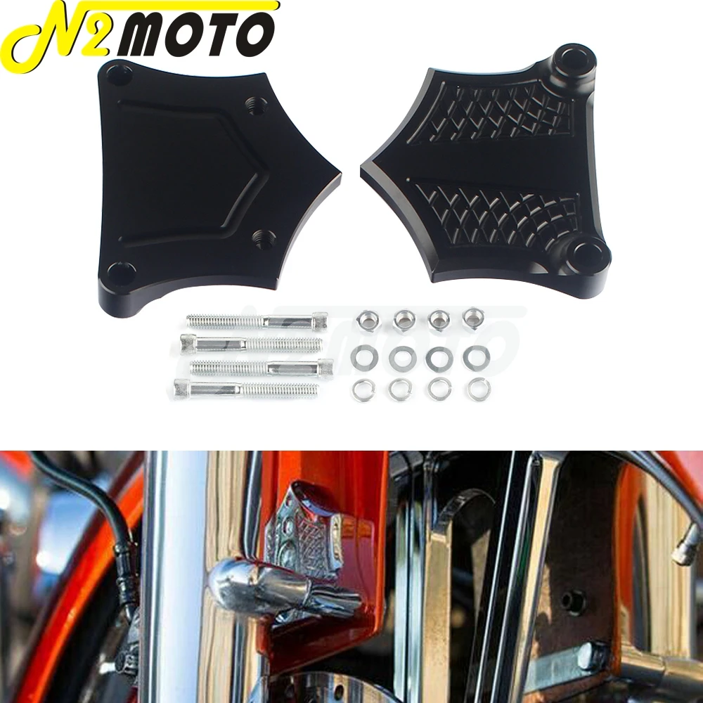 

2pcs Motorcycle 0.64'' Thickness Front Fender Spacers Mudguard Bracket Gasket Kits For Harley Touring 23" 26" 14-19 Lowers 14-18