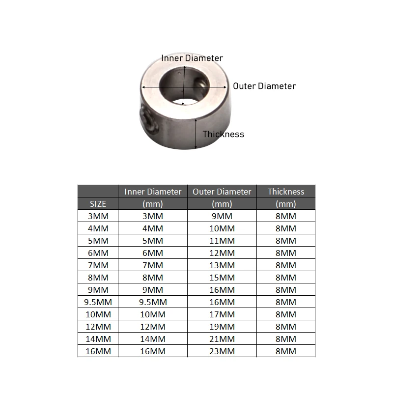 Set Di 3 Collari Di Arresto Per Trapano Regolabili – Controllo Profondità Per Punte Da 3-5mm, 5-8mm E 8-13mm, In Plastica ABS Robusta, Codificati A Colore