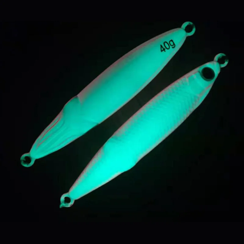 2 teile/paket 40g 60g 80g 100g luminous Jig köder tintenfisch form glowing pesca blei fisch meer blei köder harten metall köder eisen tintenfisch jigs