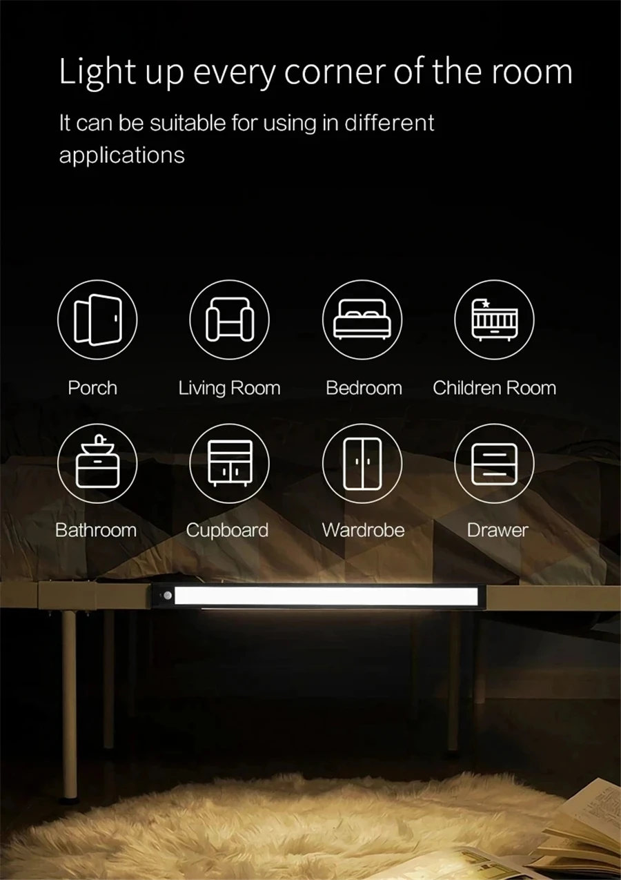 (Wersja globalna) YEELIGHT indukcyjna lampka nocna LED inteligentne czujnik ruchu ludzkiego światła Bar szafa szafka na ścianę w korytarzu lampy