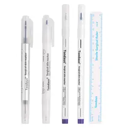 NEWCOME Eyelash Extension Eyebrow Beginner / Tattoo Skin Marker Pen with Ruler Fixed Point Marker pen Skin Positioning Marker