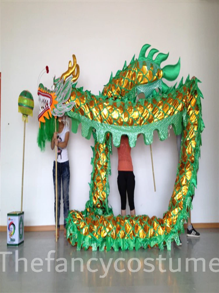 

10m Length Gold-plated 8 Students Chinese Traditional Culture DRAGON DANCE Props ORIGINAL Folk Festival Celebration Costume