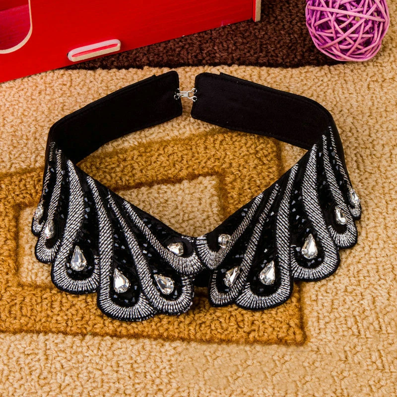 Diamonds Crystal Detachable Collars women Beads Fake Removable Peto Mujer Chemisier Collar Tie воротник Faux Cols cuellos falsos