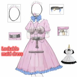 DDLG-traje de restricción ABDL para mujer, vestido Lolita con cerradura, cuello Anklecuffs, disfraz Sexy, talla grande, Mistress Men