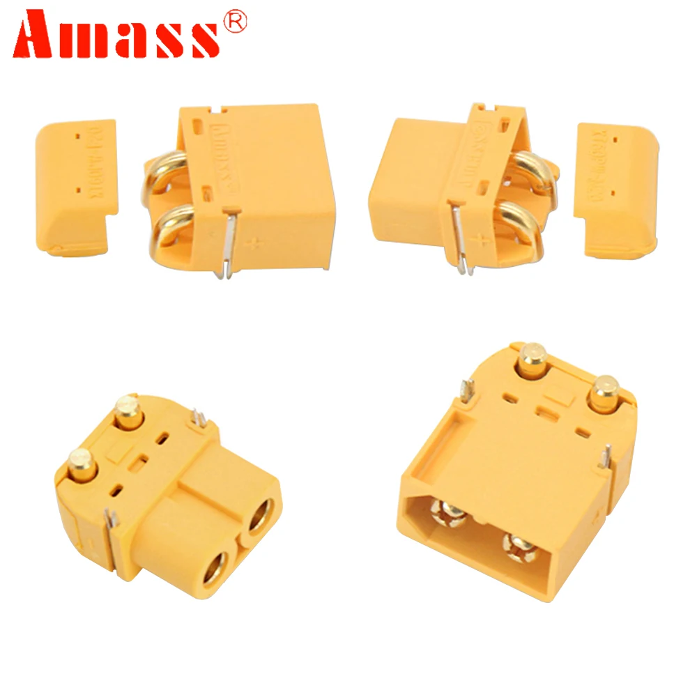 2pair Amass XT60PW XT60-PW Gold Banana Bullet Male Female Connectors Plug For RC Lipo Battery PCB Board RC Car Truck DIY Part