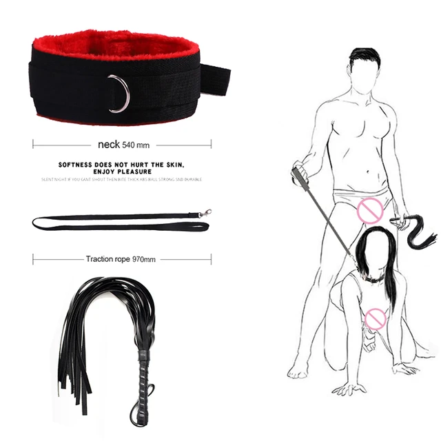 Bondage Collar Female Fetish Slave Adult Game Dog Leash Punishment  