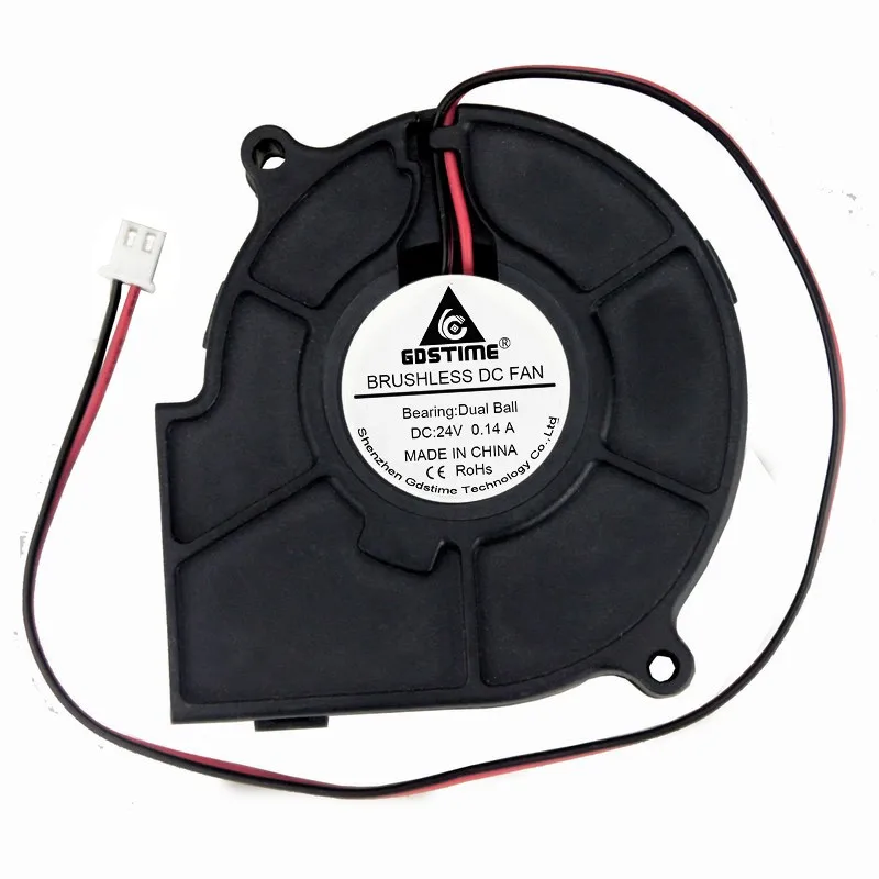

DC 12V 24V 7.5cm cm 75mm 7530 Dual Ball Durable Turbine Heat Dissipating Blower