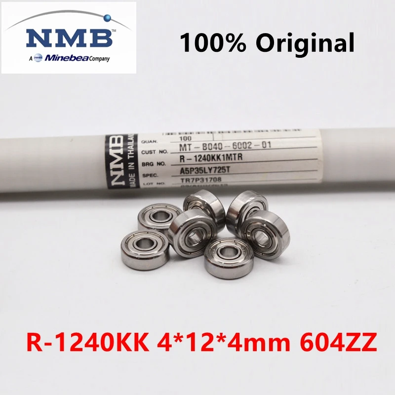 

20pcs/100pcs NMB Minebea high speed bearing R-1240KK 604ZZ 4*12*4mm L-1240KK miniature ball bearings1240 604 4x12x4 mm