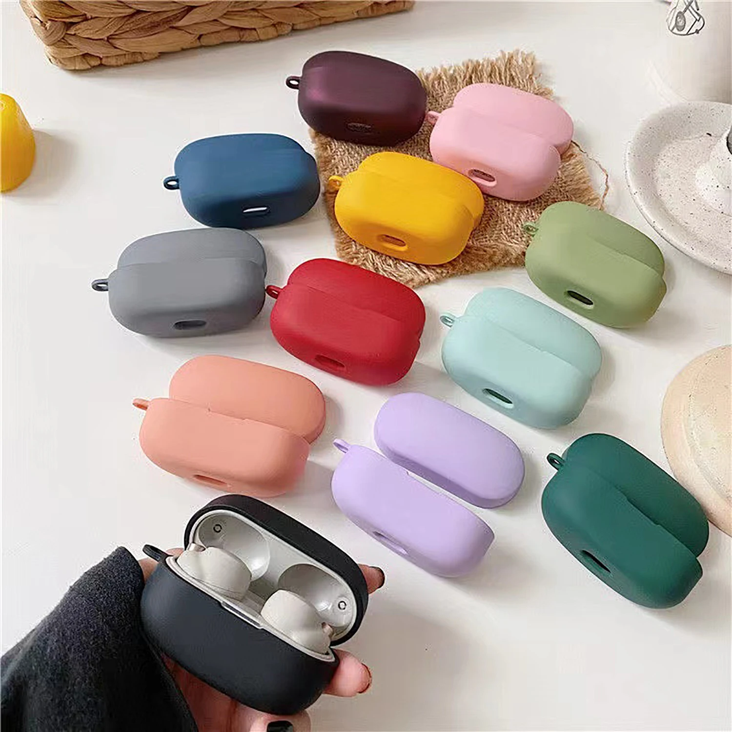 Étui en silicone pour Sony WF1000 XM4, manchon de protection pour casque sans fil bluetooth, coque anti-chute et anti-perte
