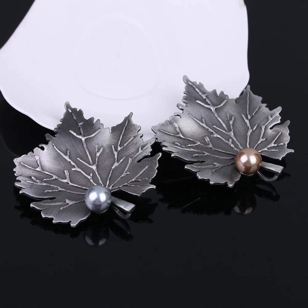 Vintage Antique Leaf Flower Shape Brooches Plant Jewelry Imitation Pearl Pin Brooch Men & Women Wedding Costume Accessories