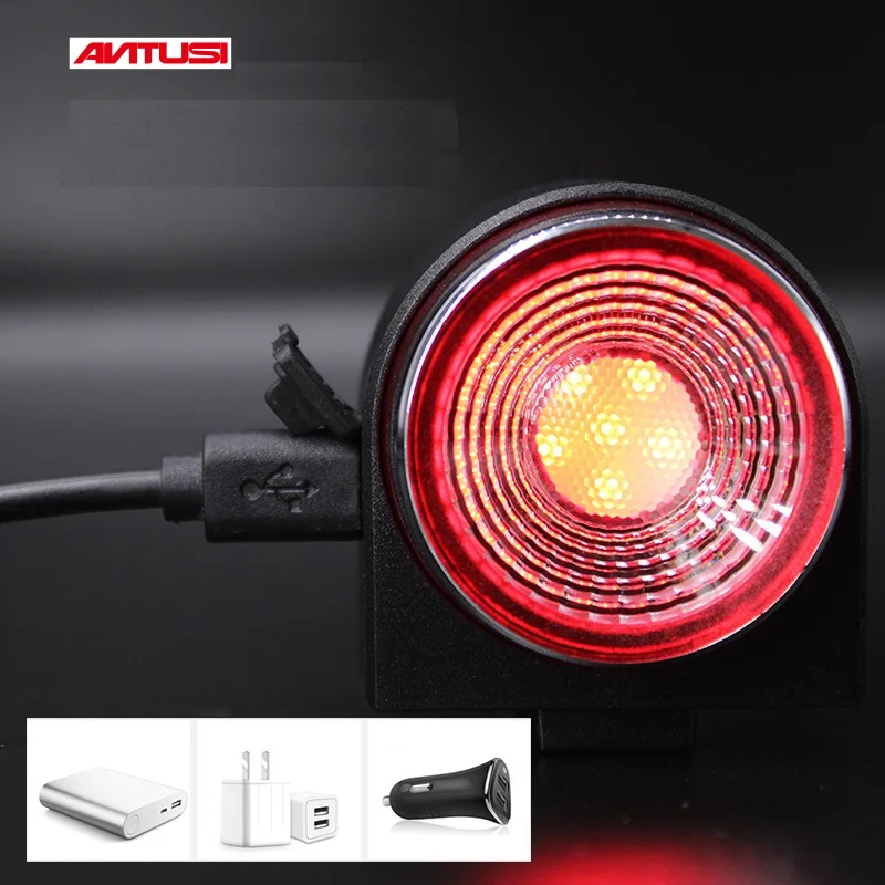 ANTUSI A8 Automatic Brake Taillight Remote Bicycle Rear Light Wireless Bell Road Bike Anti-theft Alarm Loc MTB Lamp