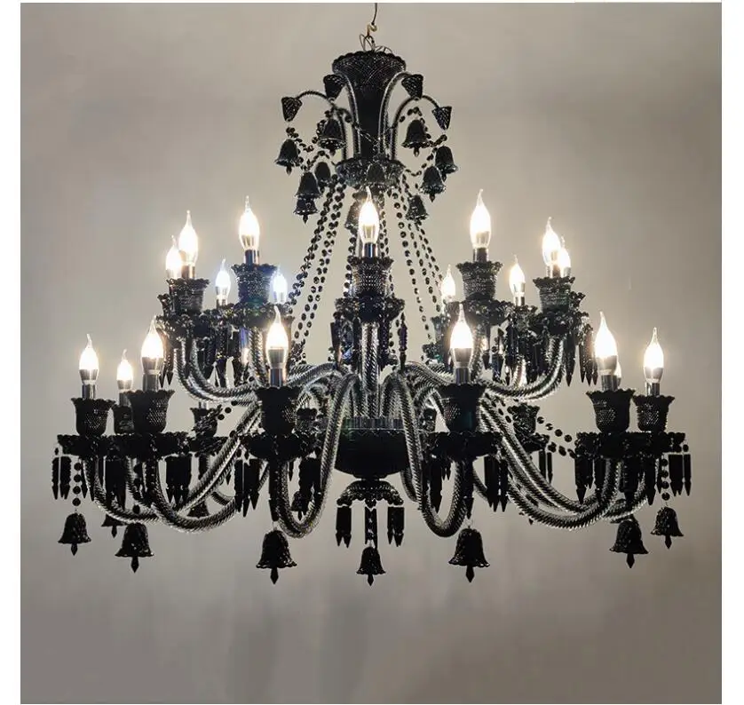 Crystal Chandelier Modern Black Color Light D120cm H98cm Crystal Chandelier LED Crystal Light Black Home Decora Crystal Lighting