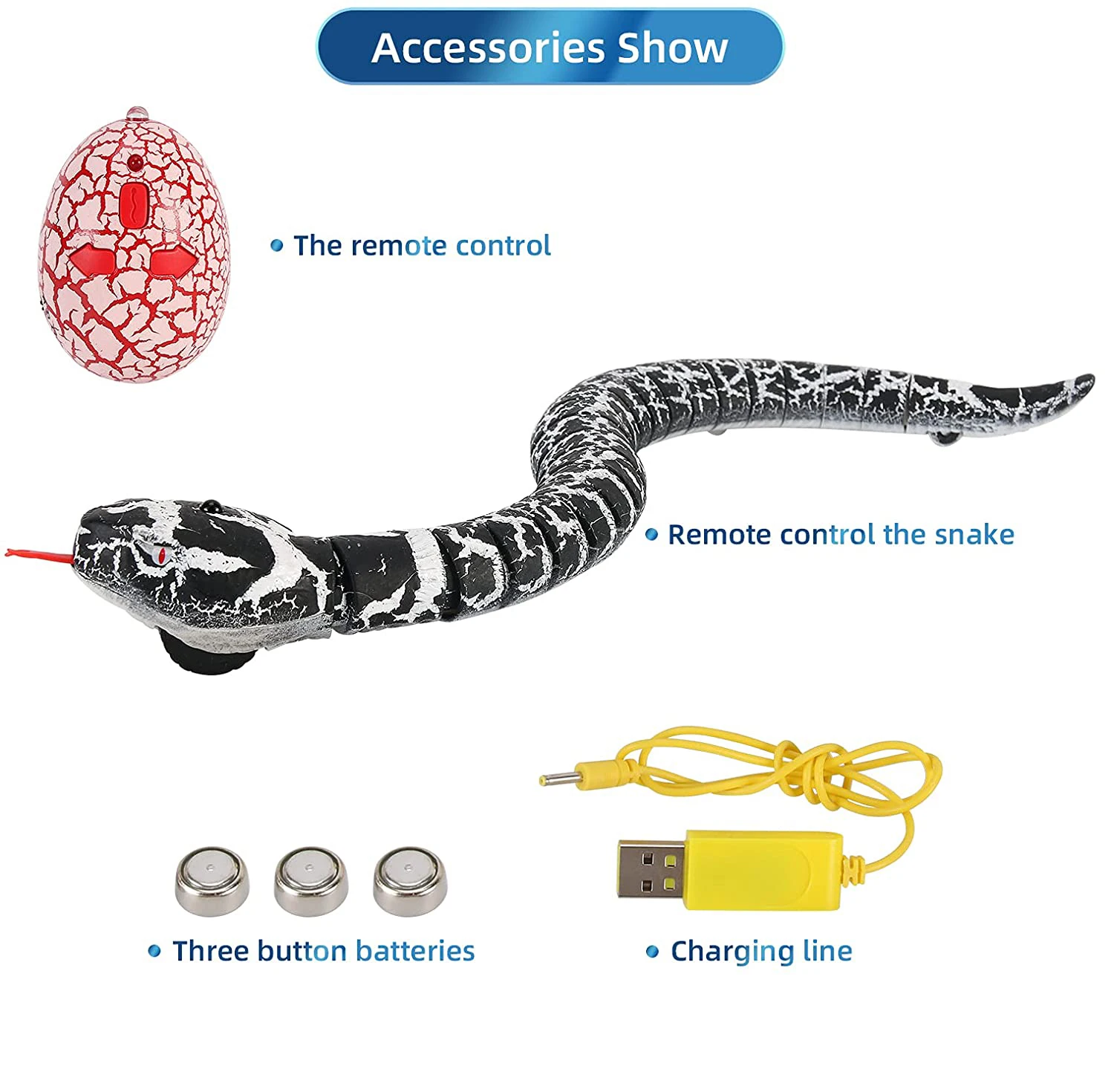 Serpiente de Control remoto realista para niños, juguete de Animal aterrador de imitación, Viper Trick, Terrify Mischief, juguetes para Halloween,