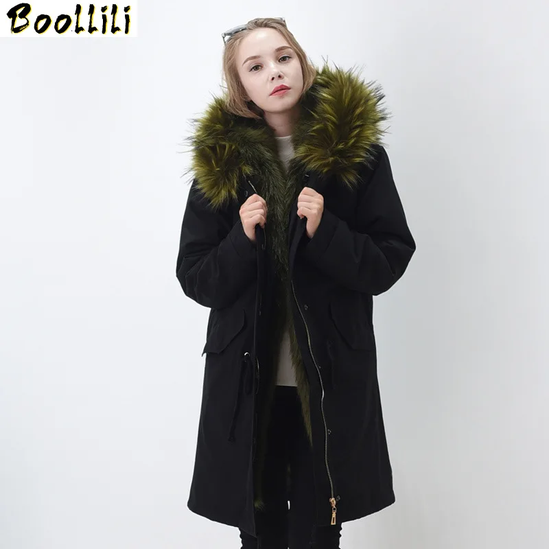 

Autumn Boollili 2023 Winter Jacket Women Faux Fox Fur Liner Detachable Warm Coat Female Long Outwear manteau femme hiver