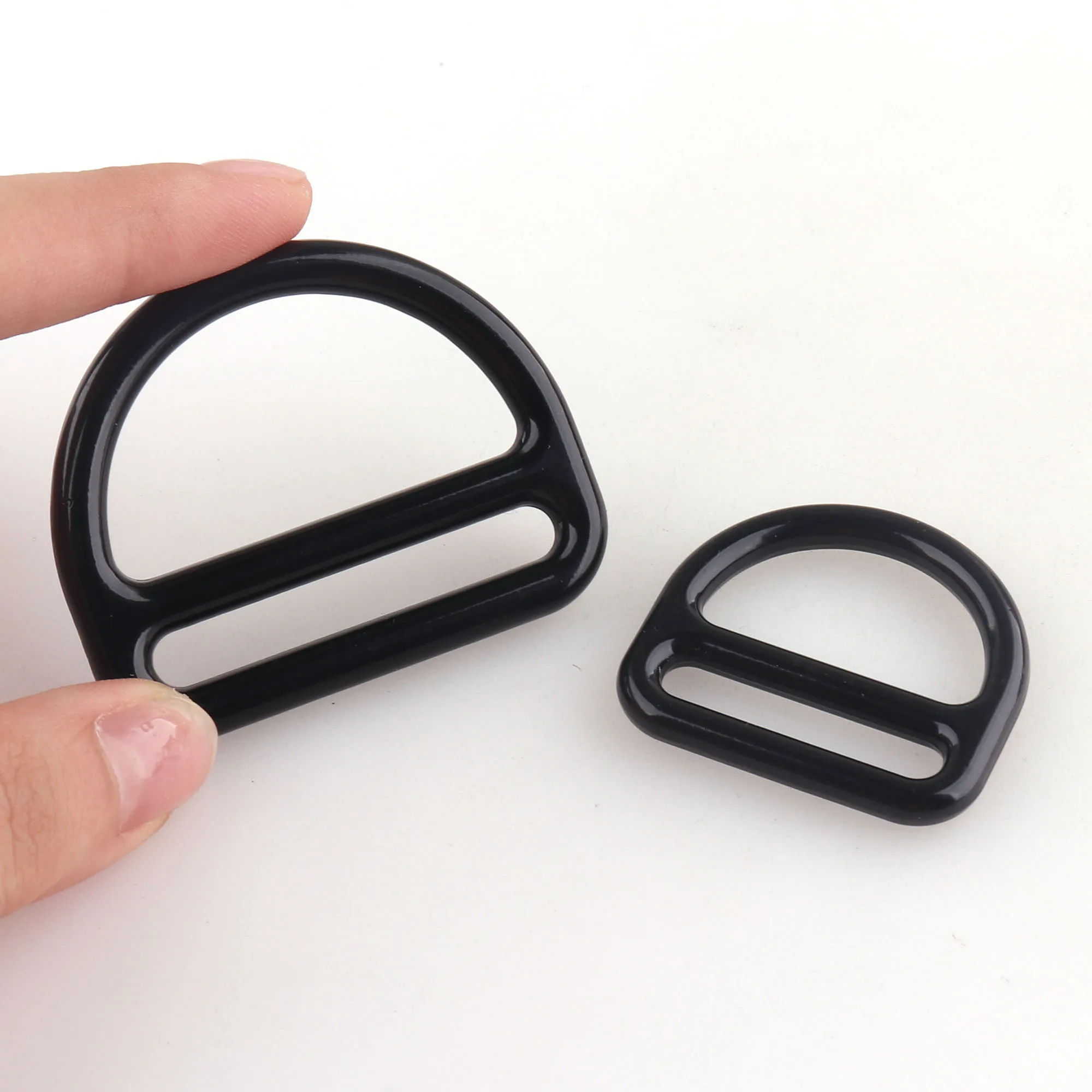 26mm/38mm D shaped Tri Glide Buckle D Hooks Half-round Ring Clasp DIY Bag Strap Hanging Ring Buckles Accessories black