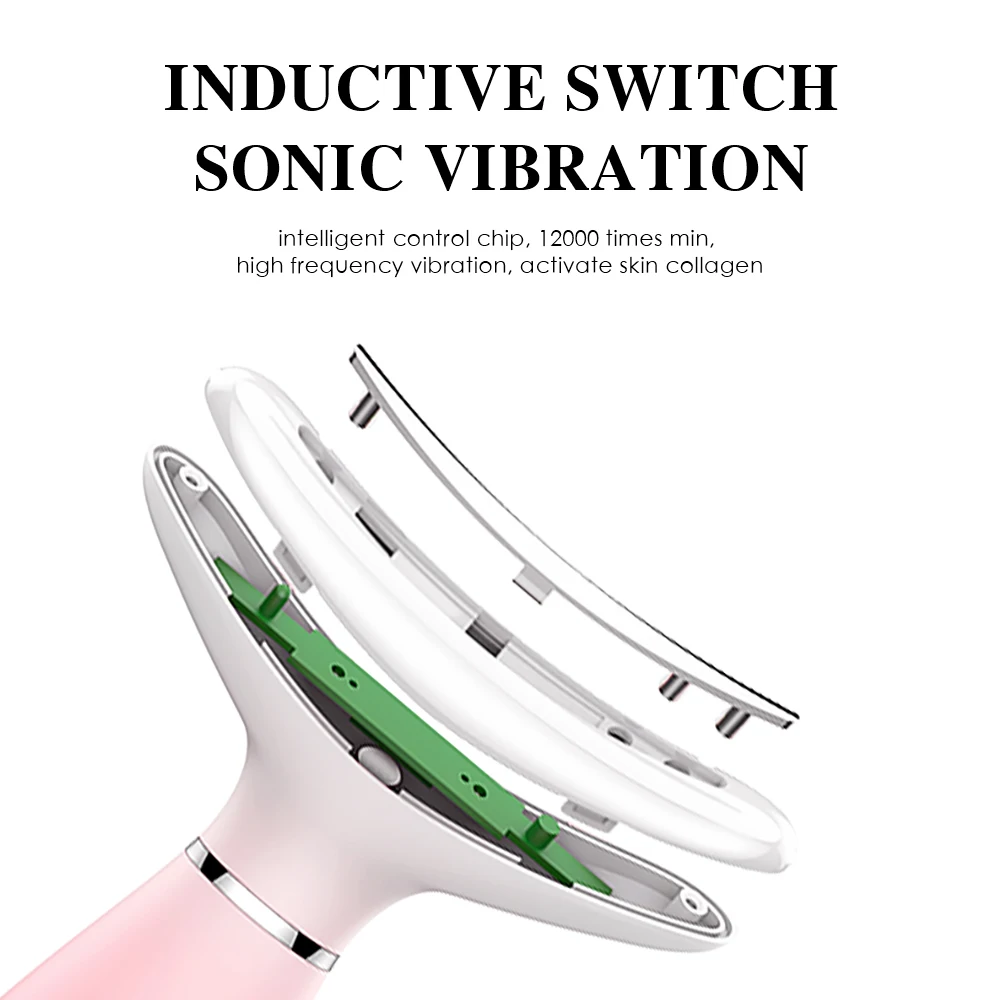 คอหน้านวด3สี LED Photon Therapy Face คอต่อต้านริ้วรอยกำจัดคู่คางยก Skin Care Beauty อุปกรณ์