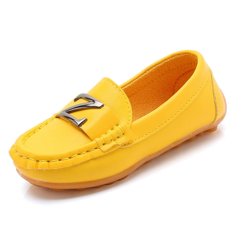 Baby Boys Leather Shoes Children Loafers Slip-on Soft Leather Kids Flats Fashion Letter Design Candy  For Toddlers Big Boys