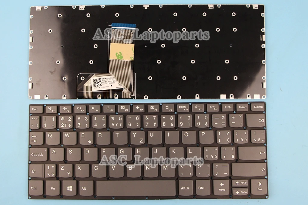 

New Czech Slovak Keyboard for Lenovo YOGA 330R-11IGM 330E-11IGM 330-11IGM 330H-11IGM 330L-11IGM Gray Black, No Frame