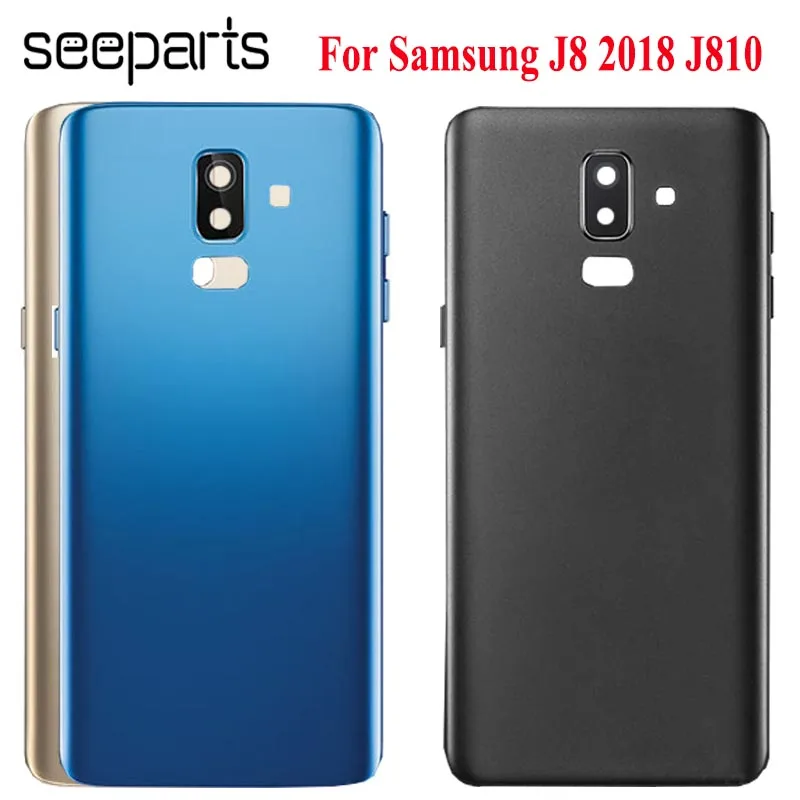 For SAMSUNG Galaxy J8 2018 J810 Back Battery Glass Cover J810F Rear Door Housing Case Replacement For SAMSUNG J810 Battery Cover