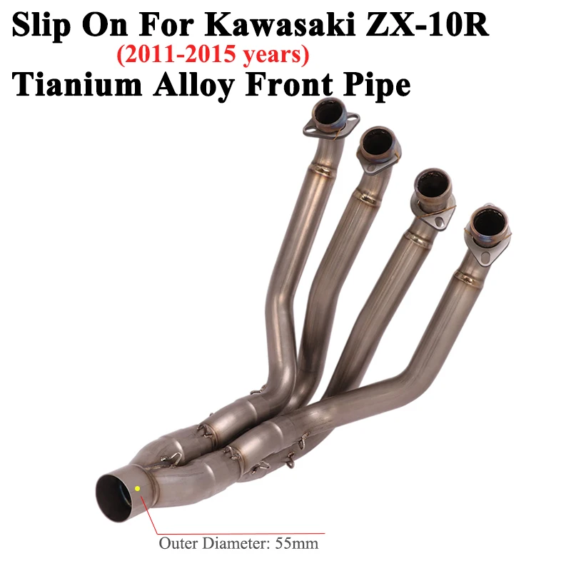 

Slip On For Kawasaki ZX-10R ZX10R 2015 Motorcycle Exhaust System Escape Titanium Alloy Front Link Pipe Connect Original Muffler