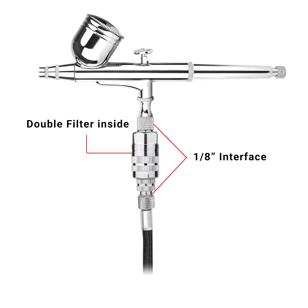 Airbrush Filter Metal Moisture Water Trap Separator Strainer Airbrush Spray Gun Accessories 1/8 Interface Detachable Fittings