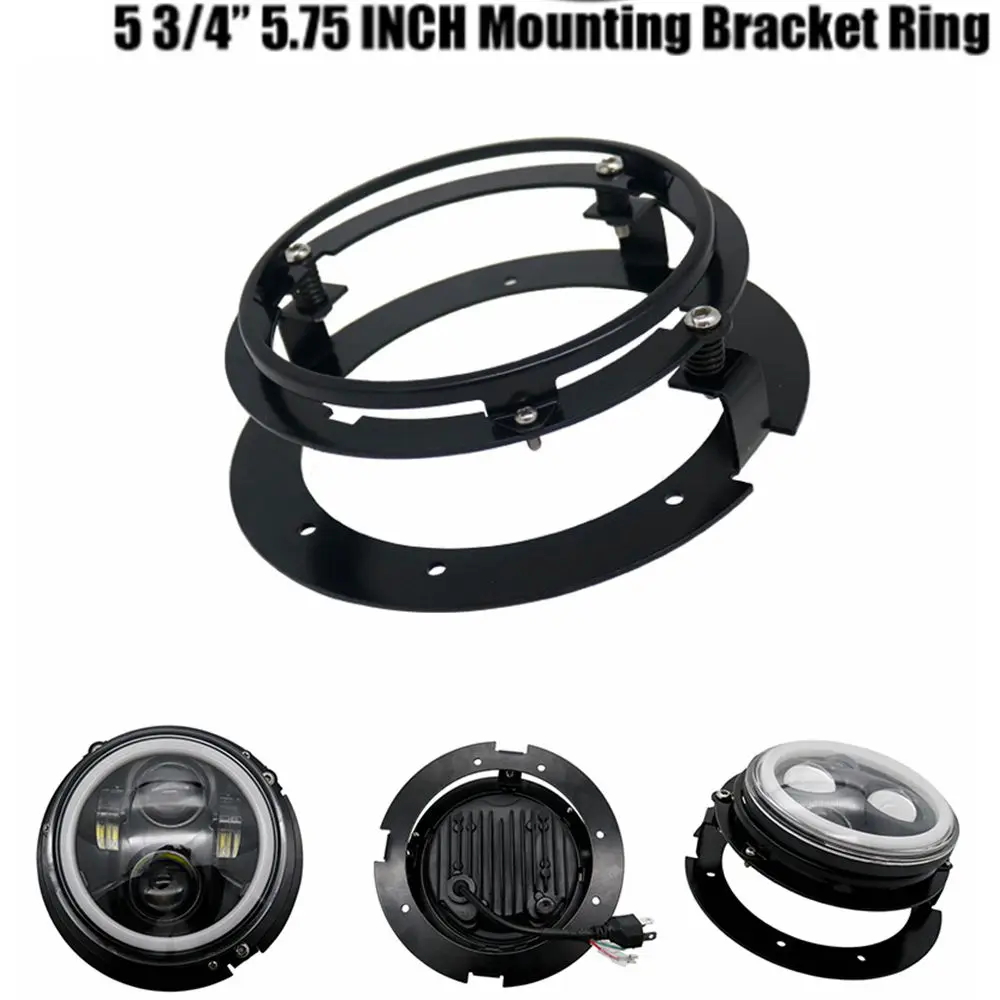 5.75 inch Headlight Bracket Kit Black / Chrome 5 3/4