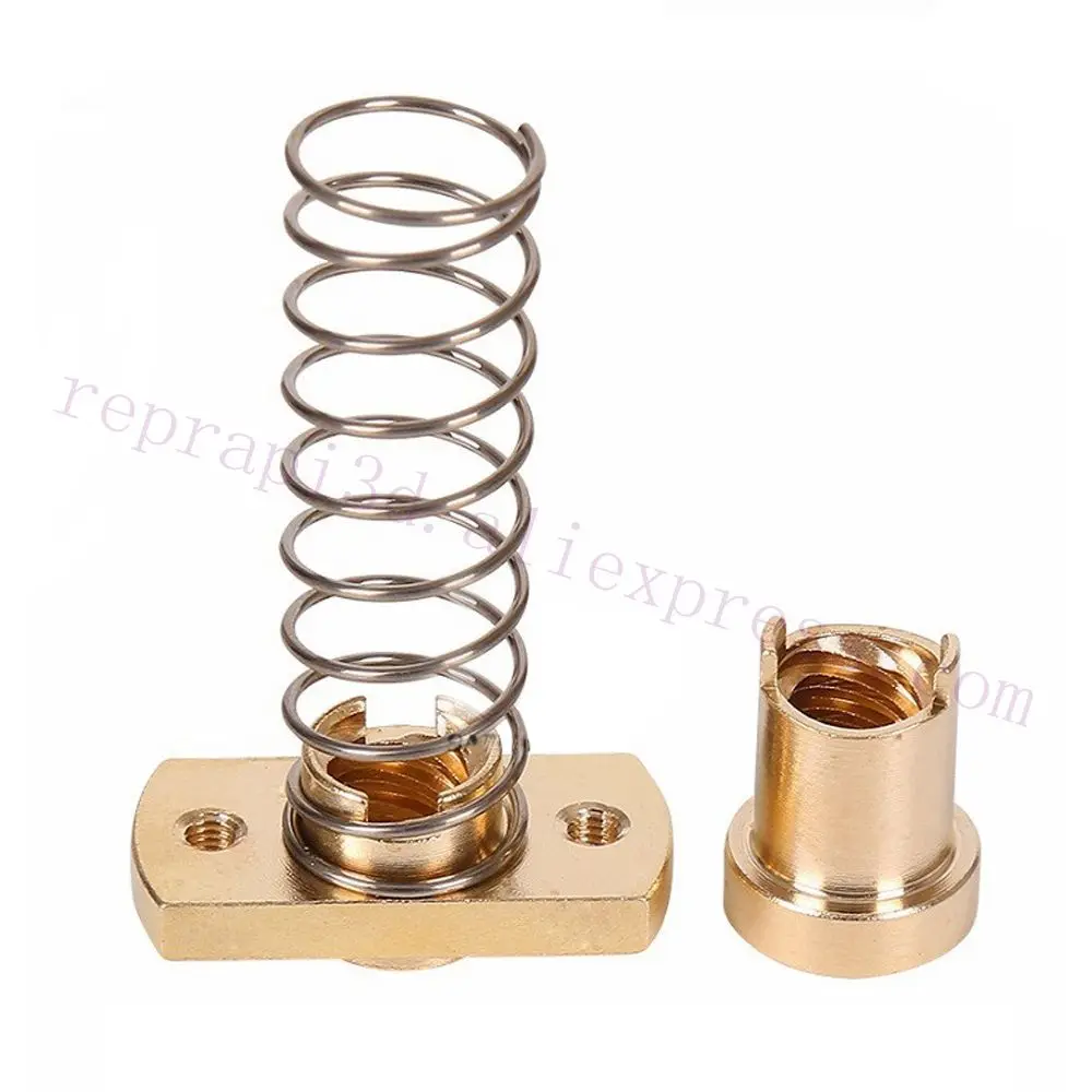 2sets CR10 Z axis T8 Anti Backlash Spring Loaded Elimination Gap Brass Nuts for Upgrade Ender 3s Ender 3 V2 / Pro CR-10 Tornad