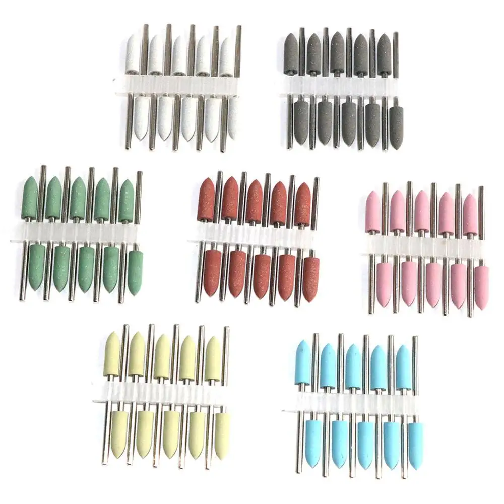 10pc/35pc 고무 실리콘 네일 드릴 밀링 커터 매니큐어 비트 유연한 폴리 셔 기계 전기 네일 파일 아트 도구