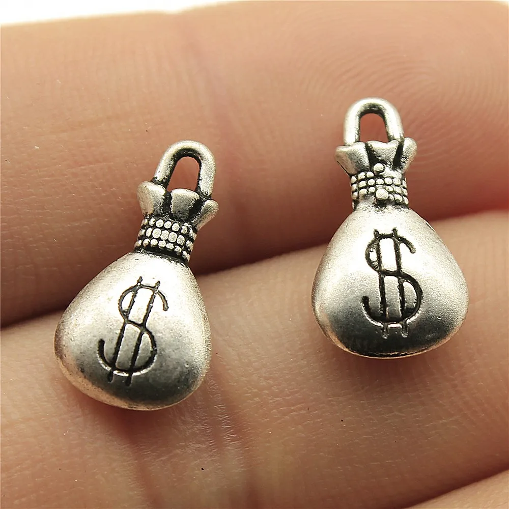 10pcs 17x10mm 3 Colors Antique Gold Antique Silver Color Antique Bronze Charm Money Bag Charms Lucky Charms For Money