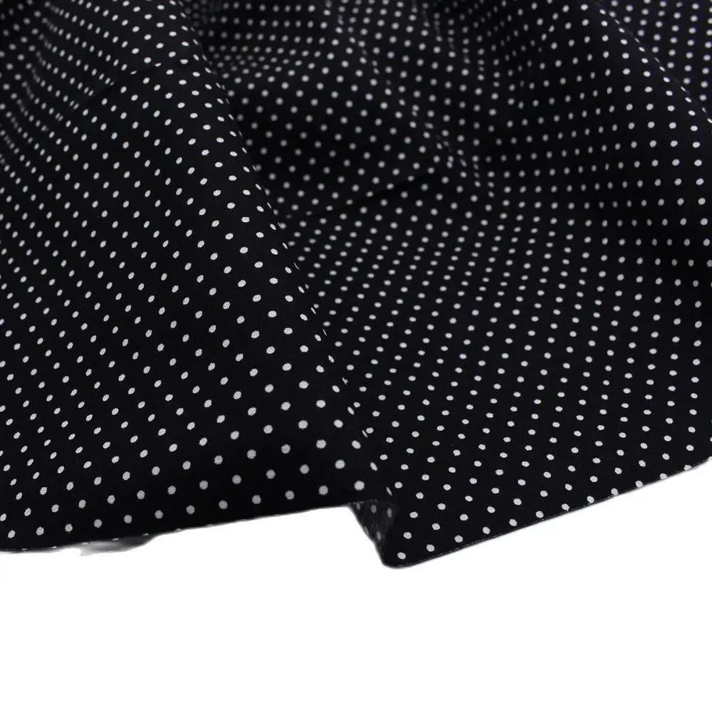 Black Fabric White Dot Printed,Tilda DIY Handmade Sewing Baby Patchwork Dress Toy Tissue Textile