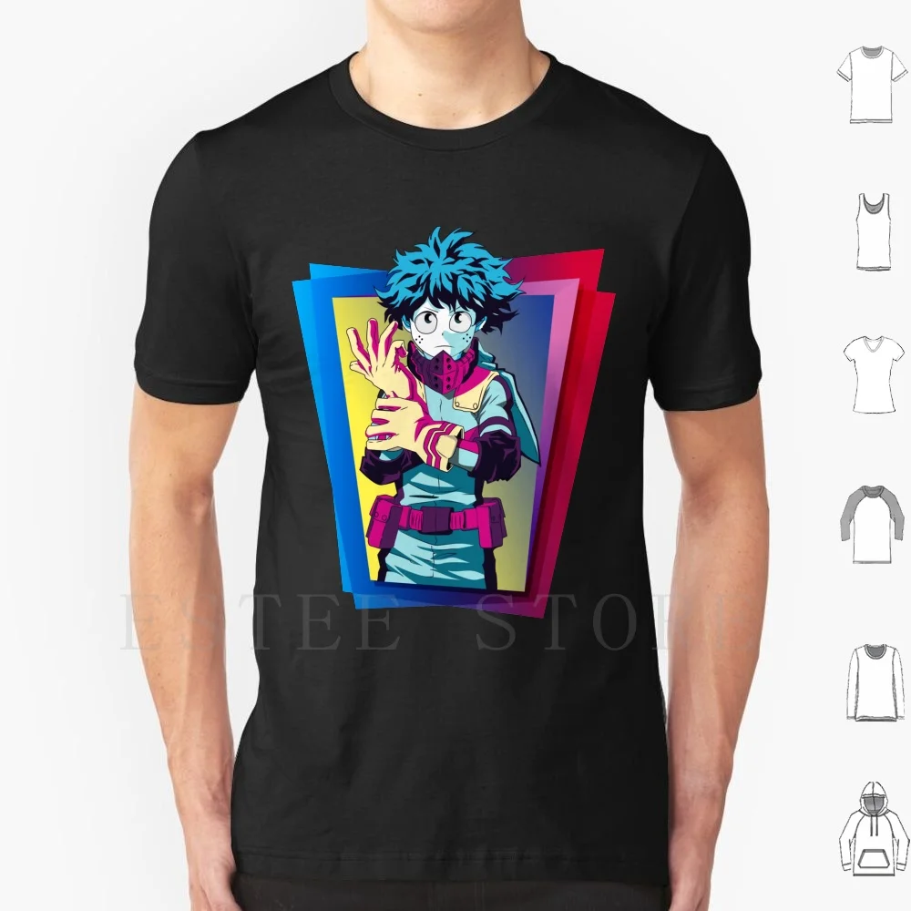 Deku | Colorfull T Shirt Men Cotton 6xl Izuku Midoriya Deku Boku No Hero Academia Shoto Todoroki Japanese Anime Quirk Katsuki