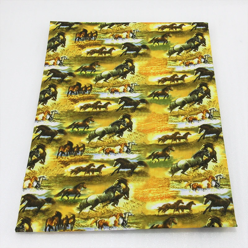 Patchwork Horse Wolf Printed Polyester Cotton Fabric for Tissue Sewing Quilting Fabrics Needlework Material DIY Handmade,c14281