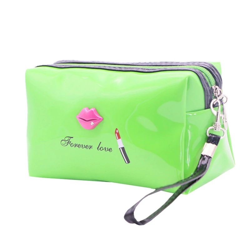 Patent Leather Women Travel Storage Bag Toiletry Organizer Waterproof Cosmetic Bag Portable Zipper Make Up Bag Lady Beauty Pouch