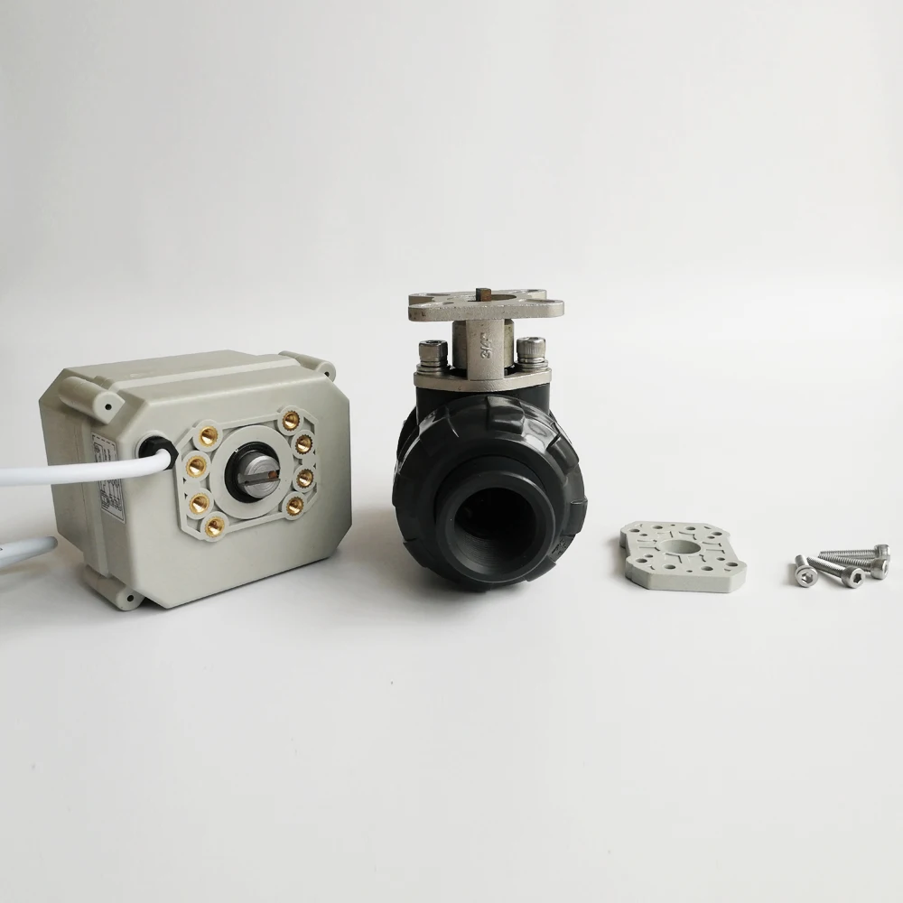 Imagem -06 - Válvula de Esfera Motorizada de Pvc Dn40 de Vias Bsp Npt 11 Fios Ac110230v 10nm Válvula de Esfera Elétrica Liga Desliga 15 Segundos Engrenagem de Metal ce
