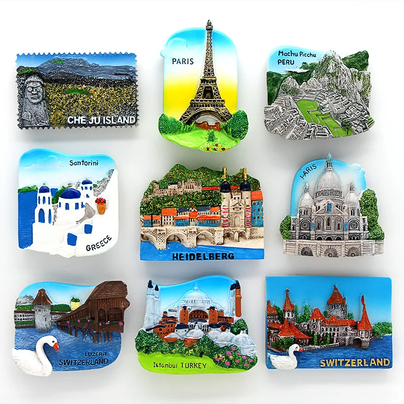 

fridge magnets France Paris Switzerland Turkey tourist souvenir 3D magnetic refrigerator paste Collection Gifts room decoration