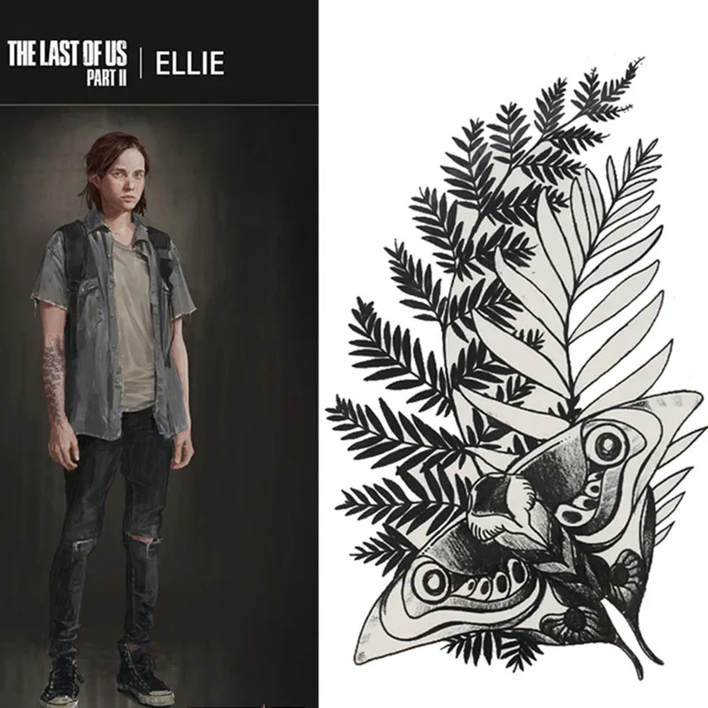 สติกเกอร์สติกเกอร์กันน้ำThe Last Of Usคอสเพลย์Ellieรอยสักผู้ใหญ่ผู้ชายผู้หญิงที่มีสีสันBody Art