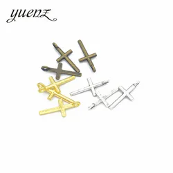 YuenZ 100pcs Antique silver color Charms  cross Plated Pendants  Jewelry Making DIY Handmade Craft 17*8mm T60