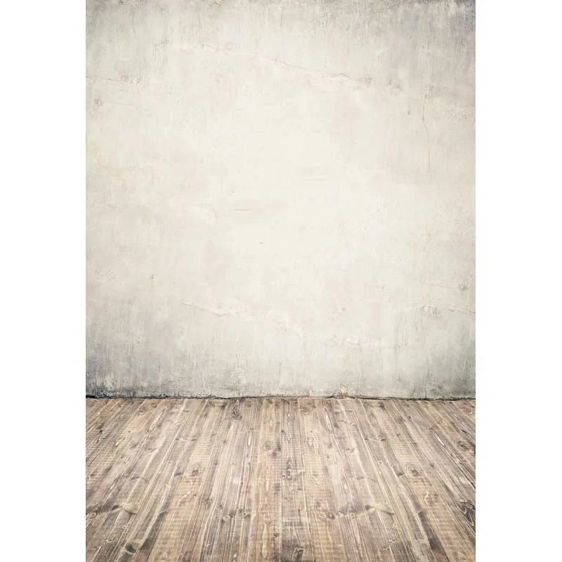 SUTAIBAI Wood Floor Backdrop Retro Gray Wall Photography Background Photo Studio Props