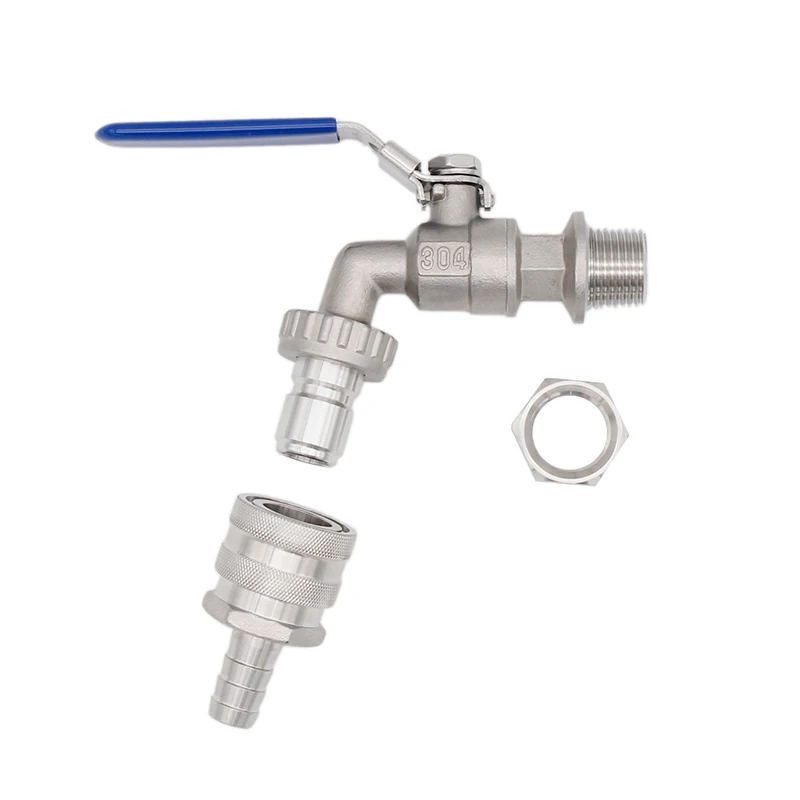 Zestaw zaworu kulowego do szybkiego rozłączenia piwa i wina ze stali nierdzewnej 1/2 "NPT Homebrew Mash Tun czajnik do gotowania wymiana zaworu kulowego HLT