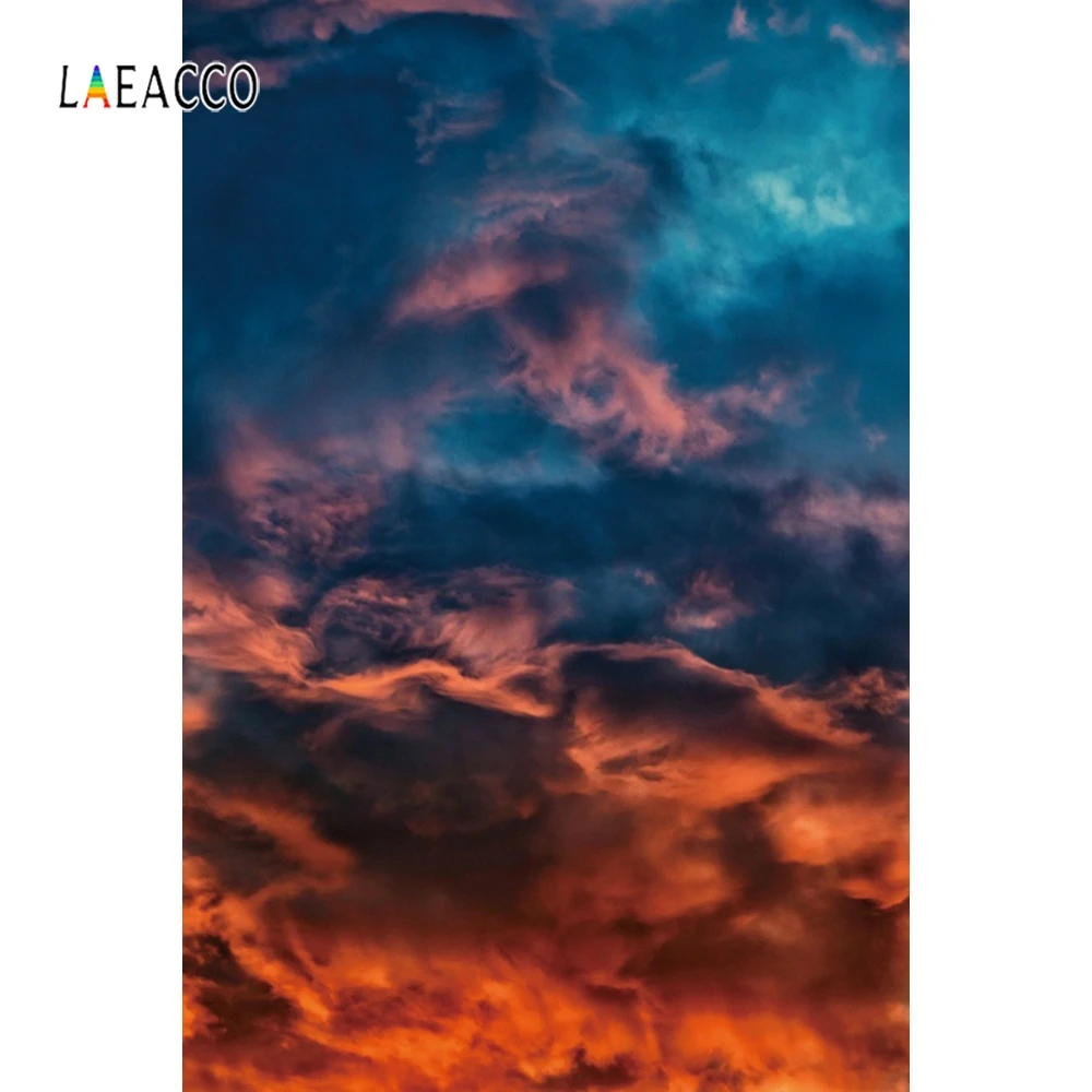 Laeacco Baby Shower Backgrounds Blue Sky Sunset Clouds Child Newborn Birthday Photography Backdrops For Photo Studio Photocall