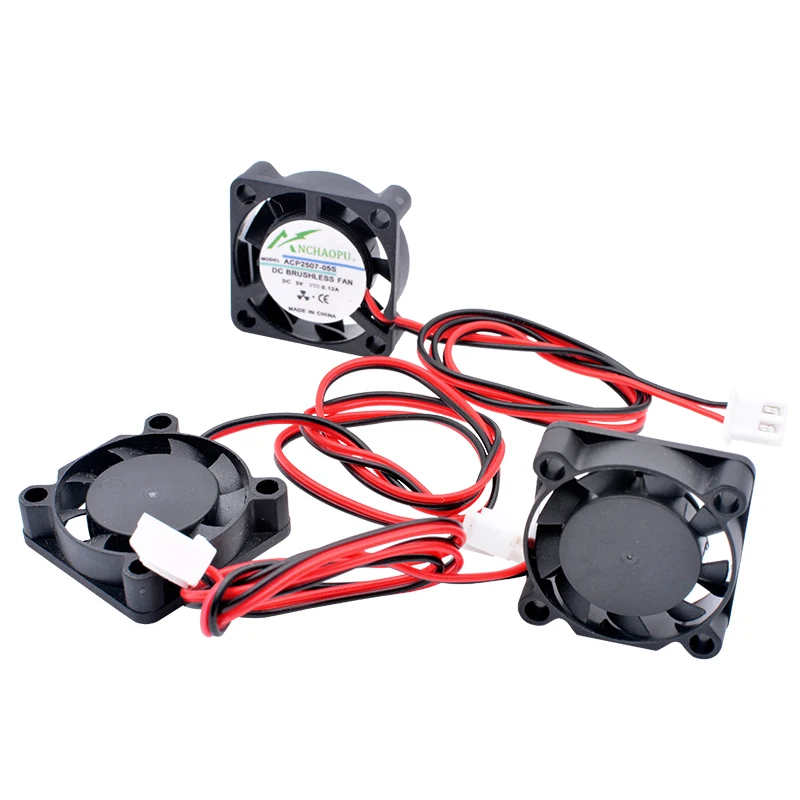 ACP2507 25x25x7mm DC5V 12V 24V 2 wires Ultra-thin miniature cooling fan for projector heat sink aluminum sheet