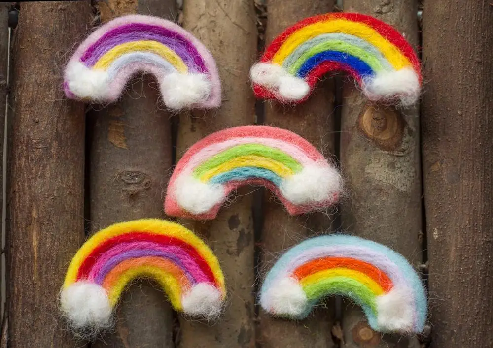 2021 Novel Wool Felt Rainbow Newborn Photography Prop Handmade Studio Photo Accessories Baby Shooting