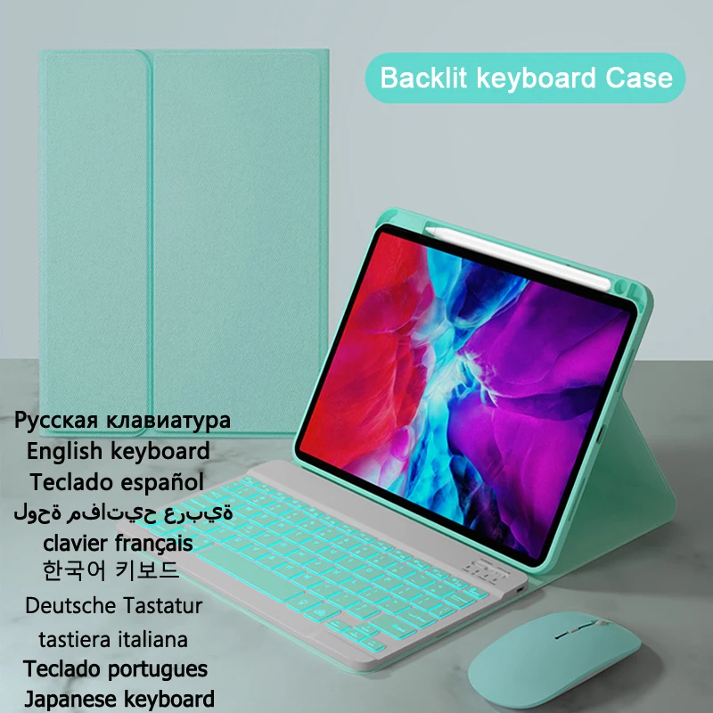 Cover Funda for Xiaomi Pad 5 Keyboard Case for Mi Pad 5 Pro Mi Pad 5 Keyboard Tablet Backlit Russian Korean Spanish Keyboard