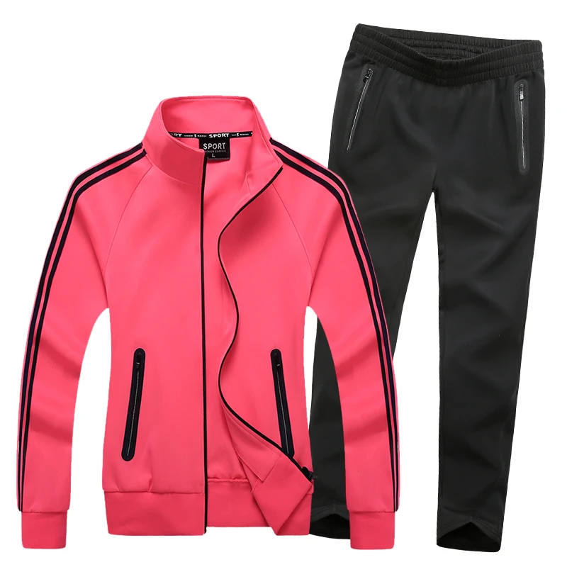 Spring Sport Set Women Windproof Fitness Sportswear Polyester Rainbow Colors Life Clothing Classic Slim Gym Tracksuit Lady Suit