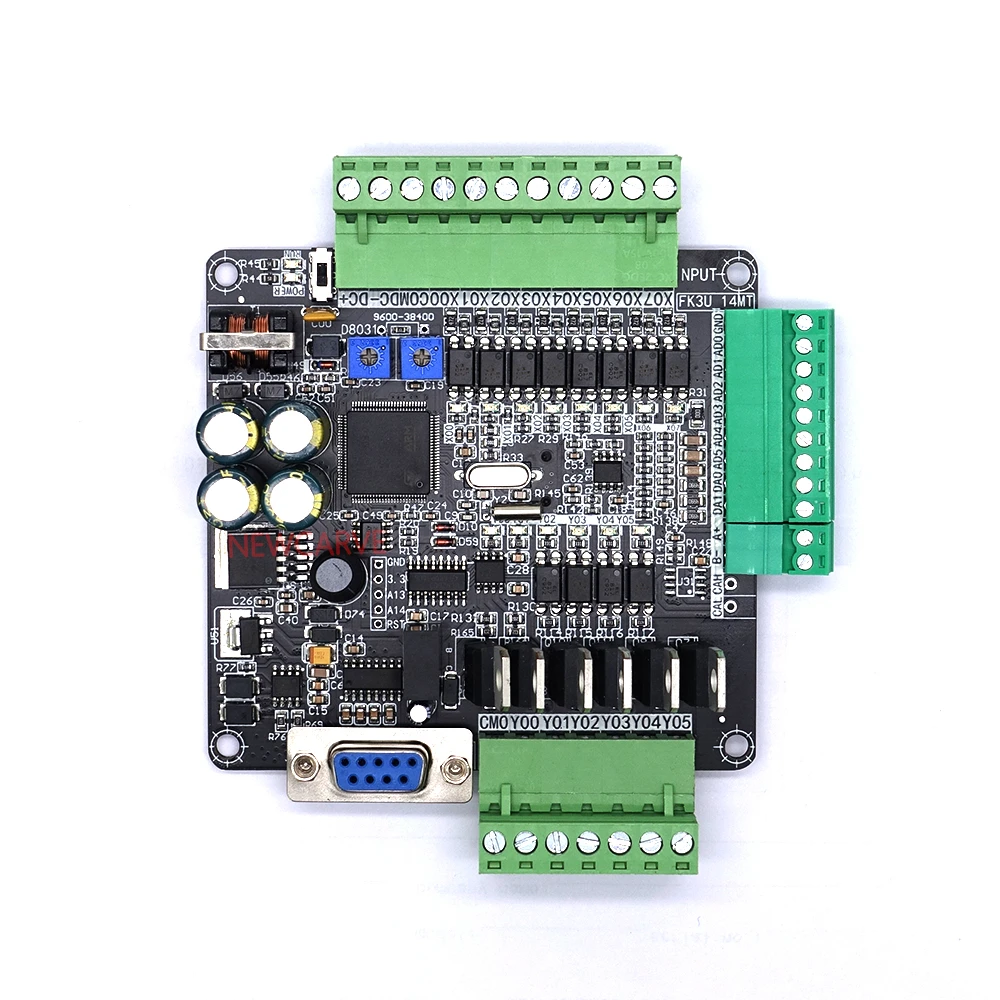 PLC Industrial Control Board FX3U-14MR FX3U-14MT 8 Input 6 Output 6AD 2DA And RS485 Compatible With FX1N And FX2N NEWCARVE