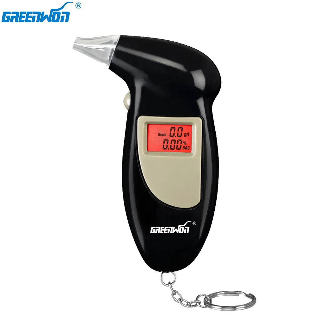 GREENWON Professional Digital Breath Alcohol Tester Detector Meter Breathalyzer Portable Key Chain Gas Analyzer Breathlyser